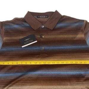 Carnoustie Mens XL striped Golf Polo Shirt 100% Cotton Short Sleeve NWT
